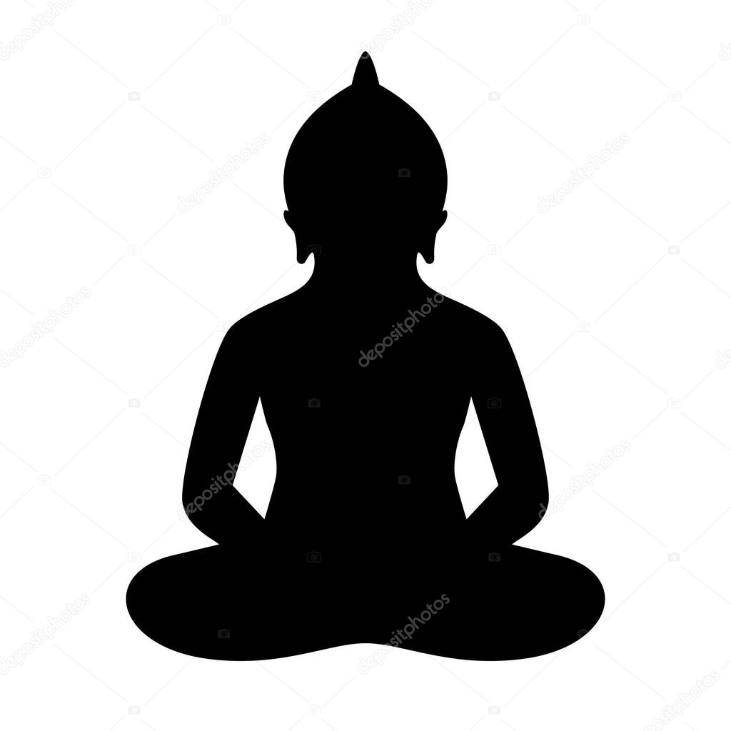 Meditating person in lotus pose vector silhouette
