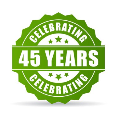 45 years celebrating green vector icon clipart