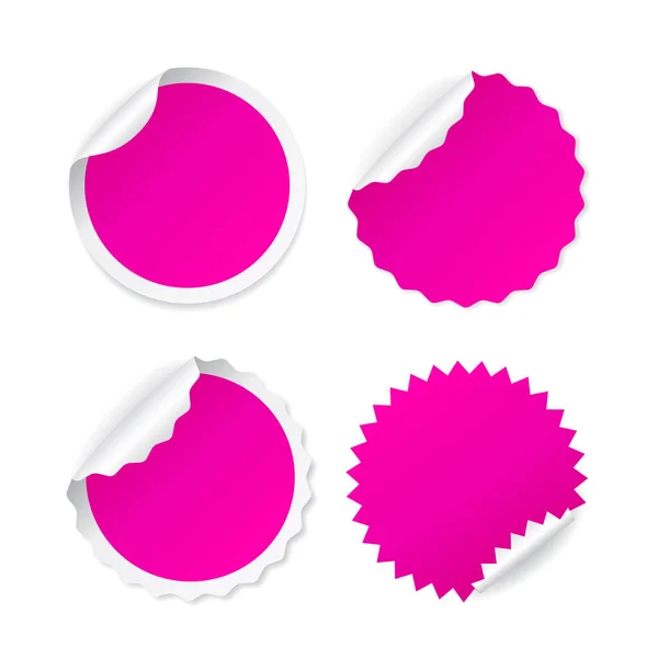 Розовый Свернутый Стикер Элементы Веб Дизайна — стоковый вектор