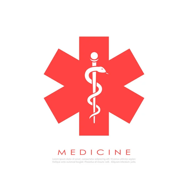 Logotipo Vetor Medicina Com Cobra — Vetor de Stock
