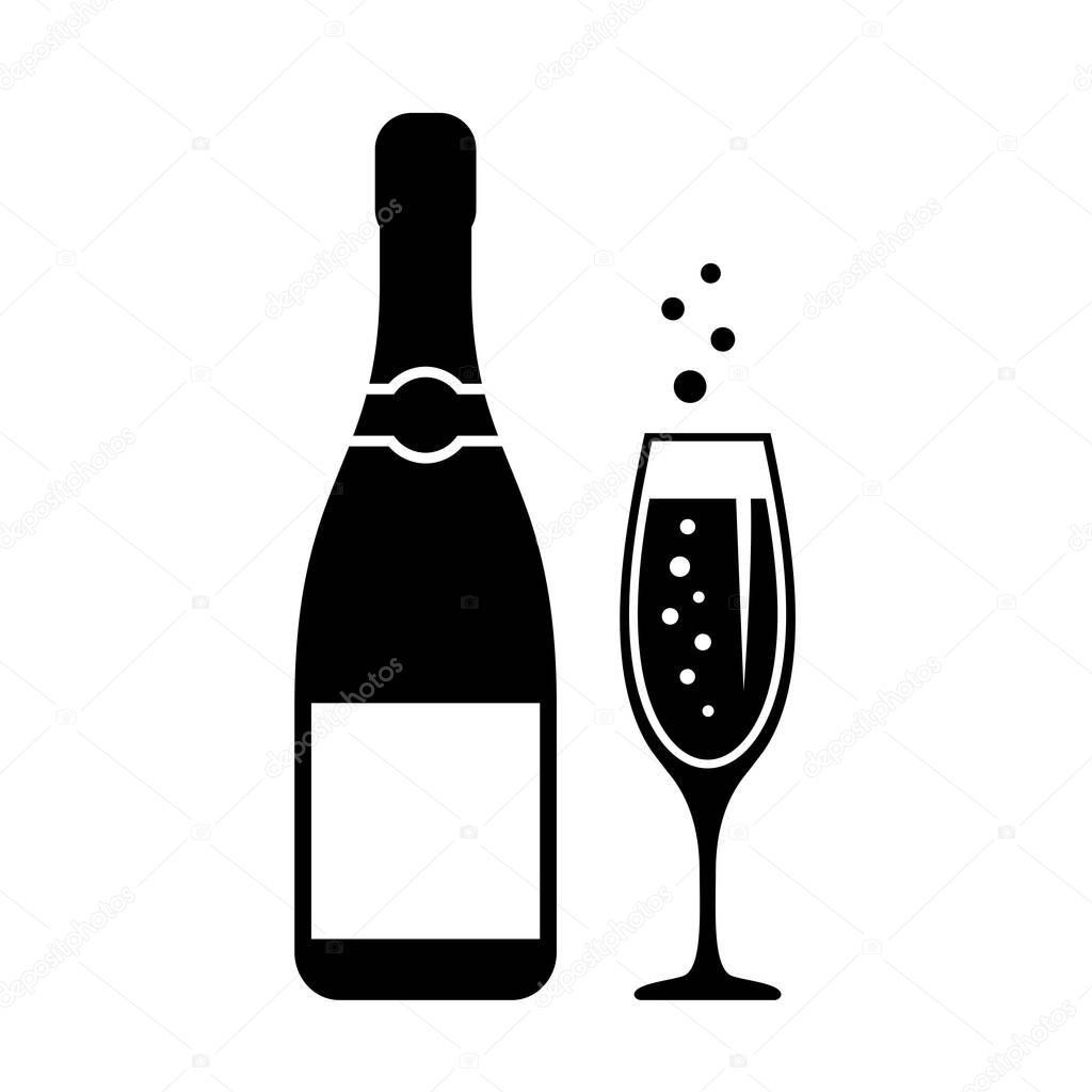 Sparkling champagne festive vector icon