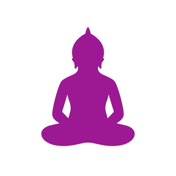 Buddha Silhouette Lotus Pose Vector Icon — Stock Vector