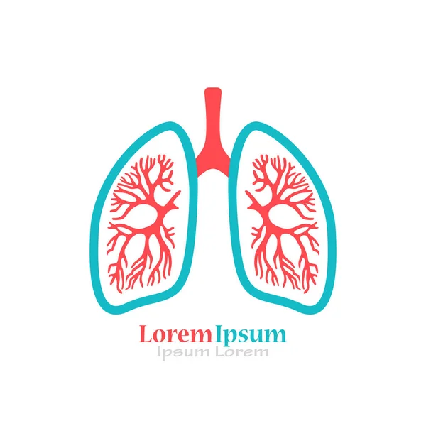 Lungs Medical Vector Logo — Stock Vector