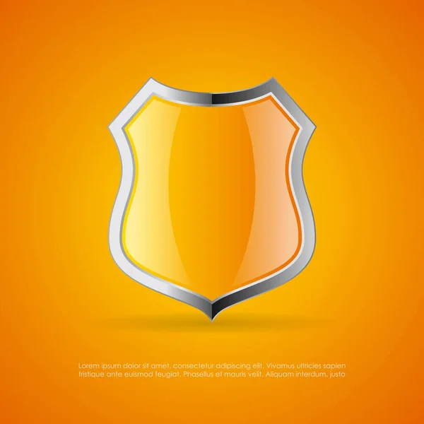 Emblema Vetor Escudo Amarelo — Vetor de Stock