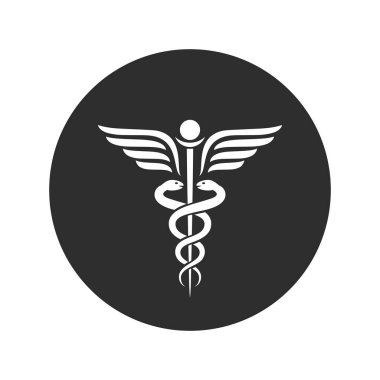 Winged snakes ancient medical vector symbol clipart