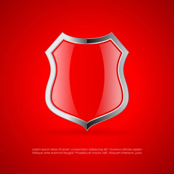 Glossy Protection Crest Vector Icon — Stock Vector