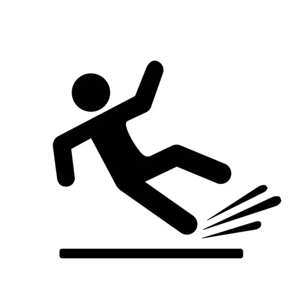 Falling Person Silhouette Pictogram — Stock Vector