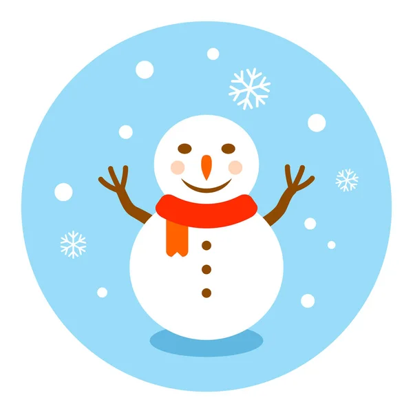 Sneeuwman Pictogram Vector Illustratie — Stockvector