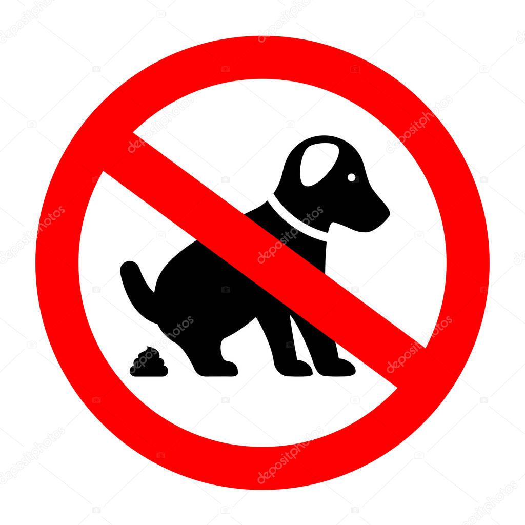 No dog poop vector sign