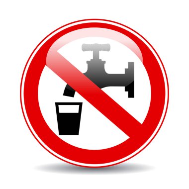 İçilemeyen su uyarı vektörü işareti