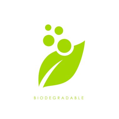 Biodegradable green leaf vector logo clipart
