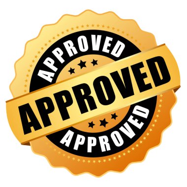 Onaylanmış altın vektör damgası