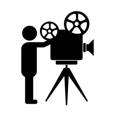 Film yapımcısı retro vektör simgesi