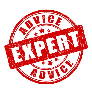 Kırmızı uzman öneri vektör damgası