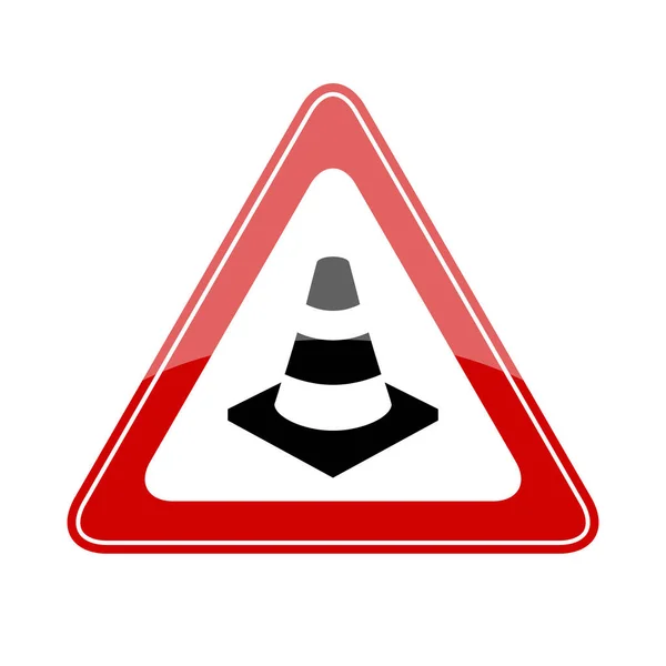 Cono Seguridad Triángulo Rojo Signo — Archivo Imágenes Vectoriales