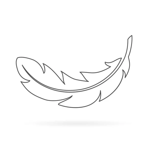 Light Feather Outline Icon — Stock Vector