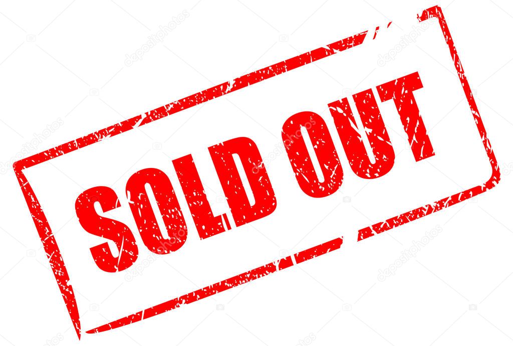 Sold out vector rectangular stamp