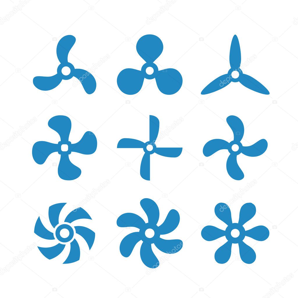 Cooler fan vector icons collection