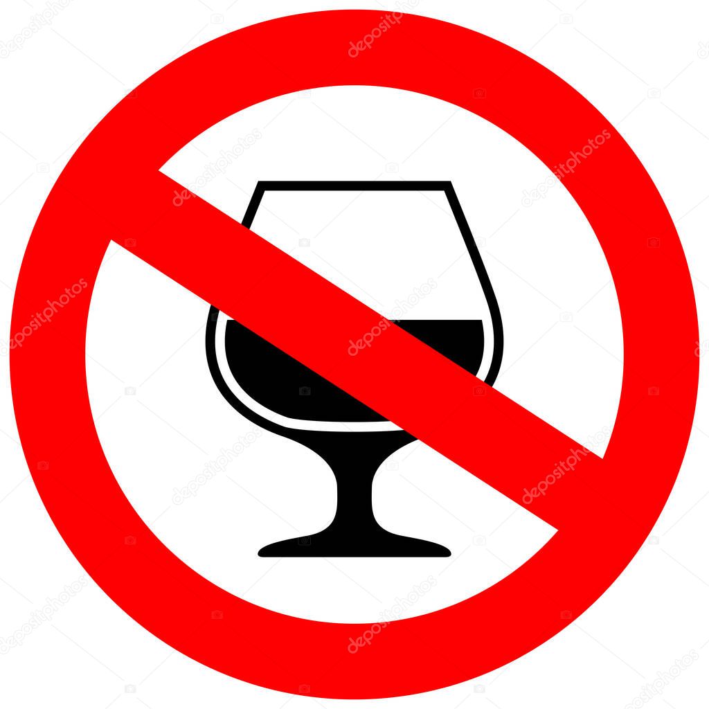 No alcohol vector sign