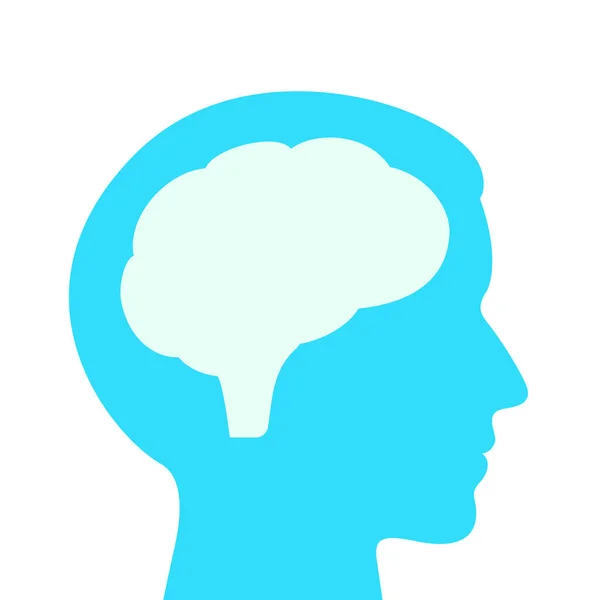 人間の頭のプロフィールと脳のベクターイラスト — ストックベクタ