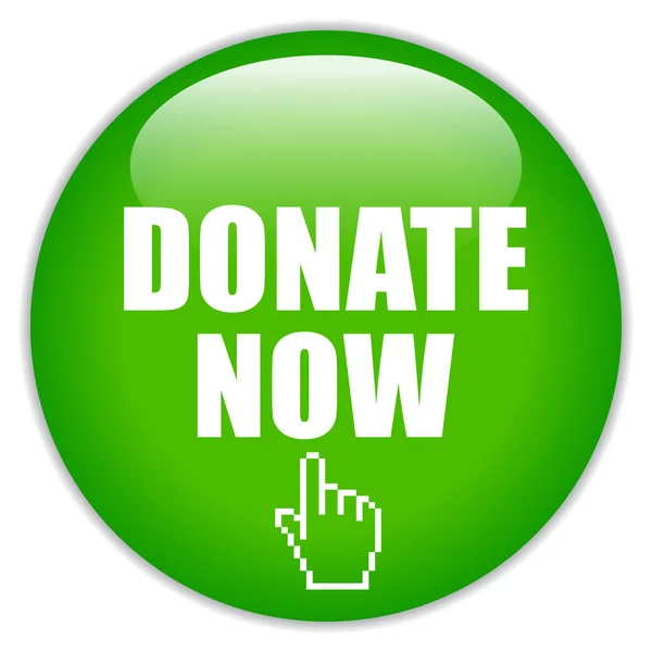 Donare Ora Icona Vetro Verde — Vettoriale Stock