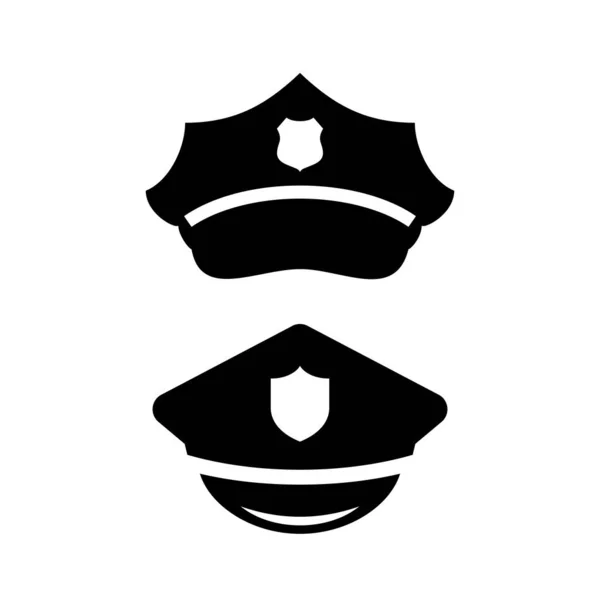 Policeman Peaked Cap Vector Icon Set — Stock Vector