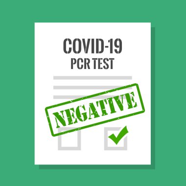 Covid-19 test negatif sonuç vektör sertifikası
