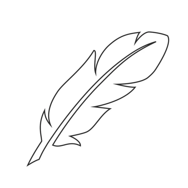 轮廓白色羽毛矢量图标 — 图库矢量图片