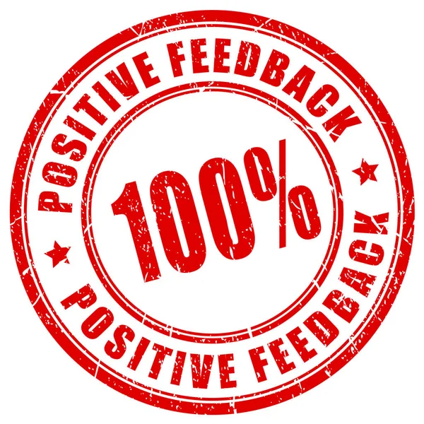 Positieve Feedback Rode Vector Stempel — Stockvector