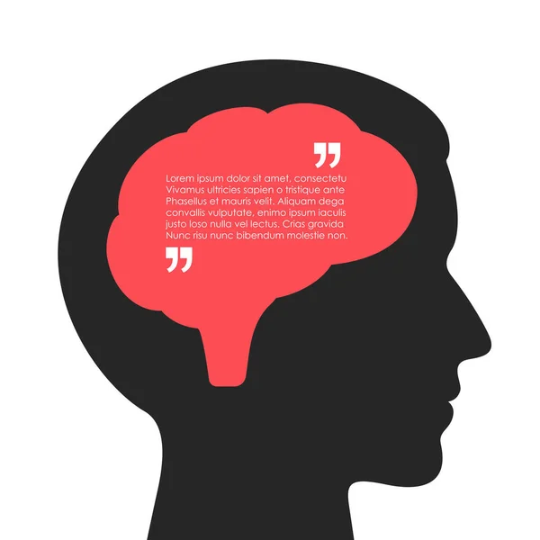 Human Brain Thought Bubble Vector Poster — Archivo Imágenes Vectoriales