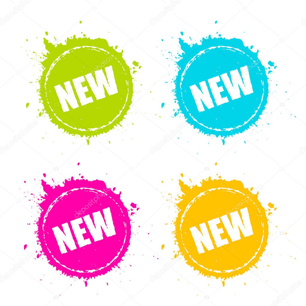 New product promotion splattered icon