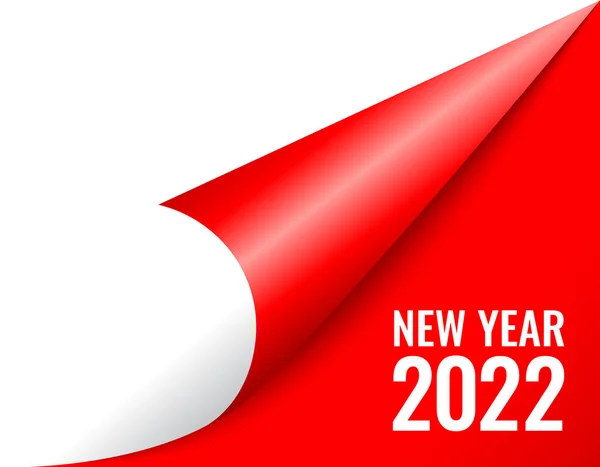 Pagina Calendarului Curled 2022 Noul Apropie Vector Clip Art — Vector de stoc