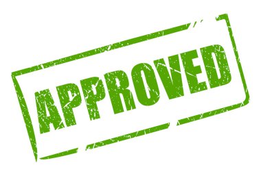 Yeşil onaylı dikdörtgen grunge damgası