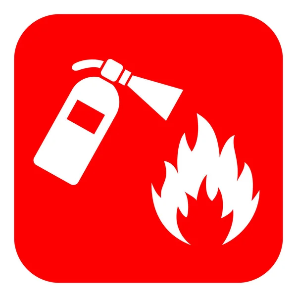 Rode Vierkante Brandblusser Banner — Stockvector