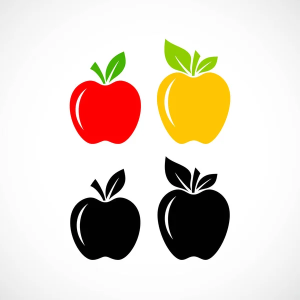 Apfelfruchtvektorsymbole Gesetzt — Stockvektor