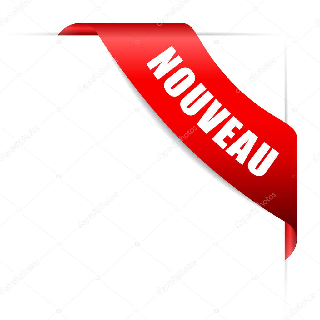 Nouveau (ing. new) corner ribbon in french language