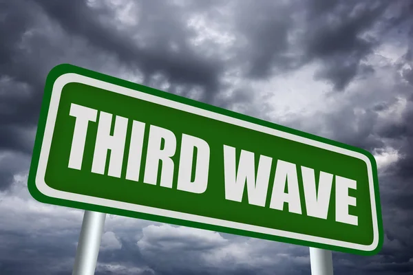 Third Wave Coronavirus Coming Warning Sign Illustration — Stock Photo, Image