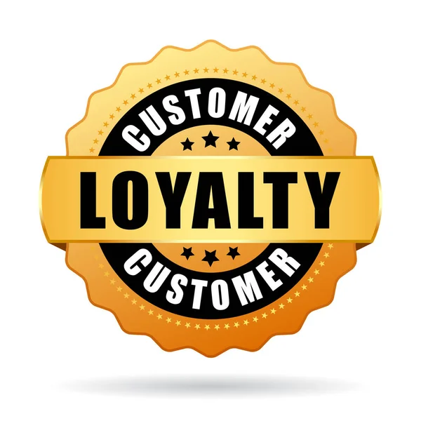 Програма Лояльності Клієнтів Золотий Векторний Значок — стоковий вектор