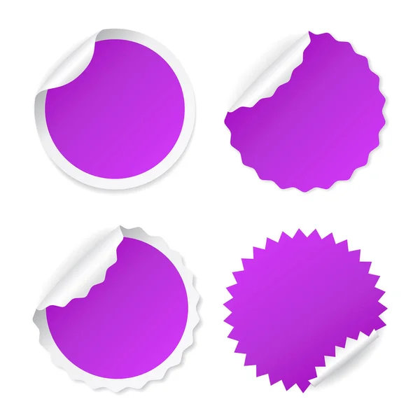 Violet Color Vector Sticker Set — Stock Vector