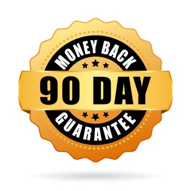 90 day money back guarantee gold icon clipart