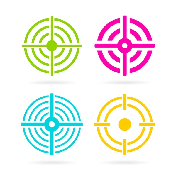 Ensemble Icônes Vectorielles Cibles Colorées — Image vectorielle