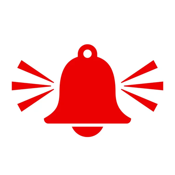 Alarma Roja Campana Vector Icono — Vector de stock