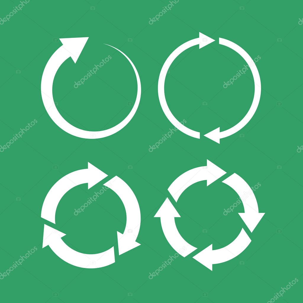 360 degree loop arrows icon set