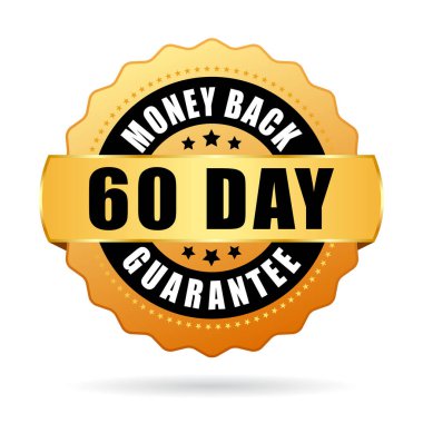 60 day money back guarantee vector icon clipart