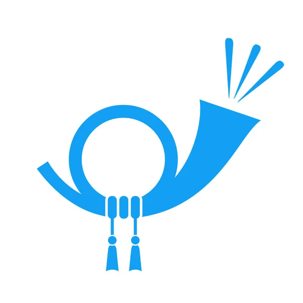 Horn Blaues Vektor Symbol — Stockvektor