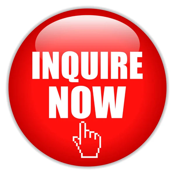 Inquire Now Red Glowing Button — Stock Vector