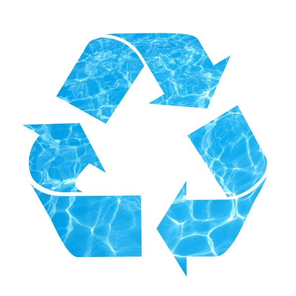 Opslaan van water, recycle symbool — Stockfoto