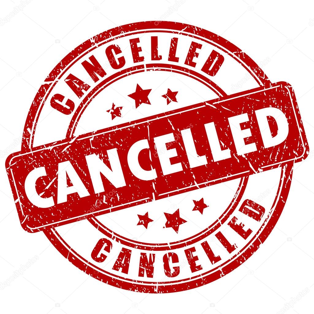 Cancelled vector stamp isolated on white background
