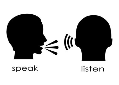 Speak and listen symbol clipart