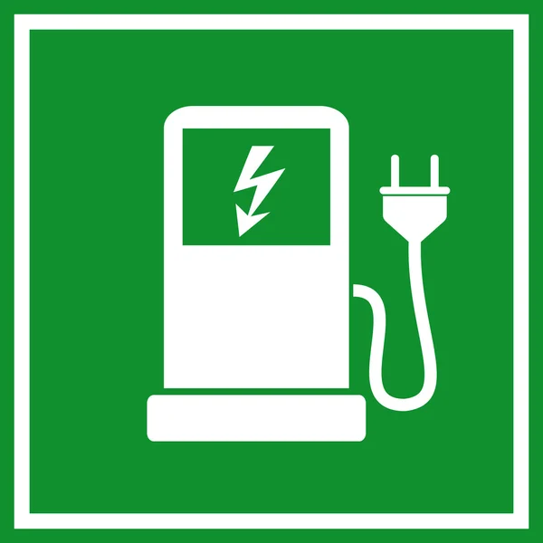 Señal de la estación de carga del coche eléctrico — Vector de stock